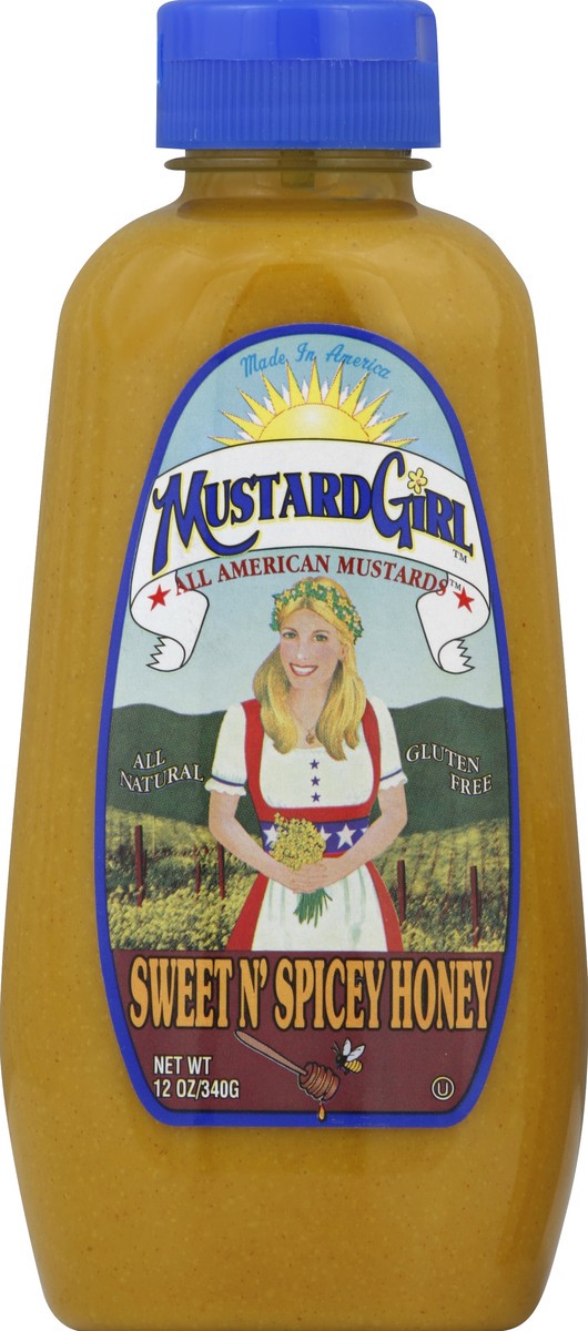 slide 2 of 2, Mustard Girl Sweet N Spicey Honey Gluten Free Mustard, 12 oz