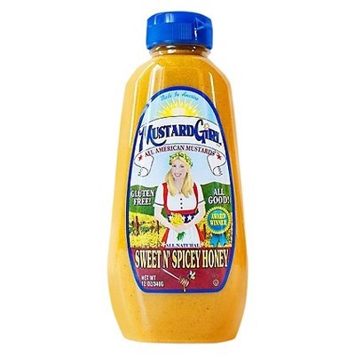 slide 1 of 2, Mustard Girl Sweet N Spicey Honey Gluten Free Mustard, 12 oz