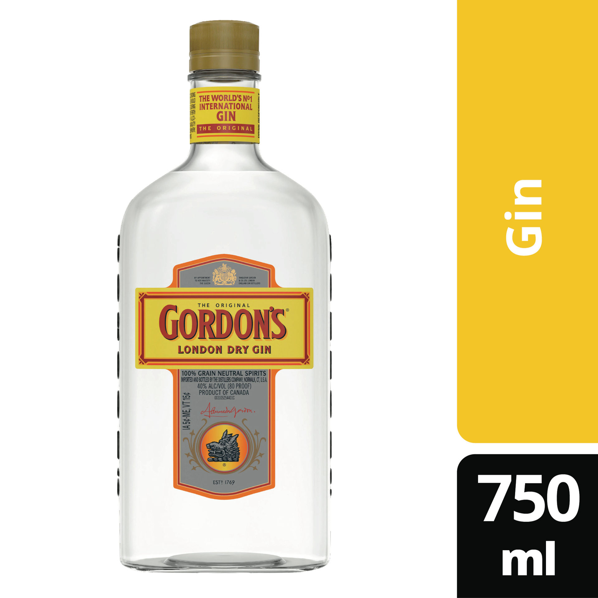 slide 3 of 4, Gordon's London Dry Gin, 750 mL Glass Bottle, 750 ml