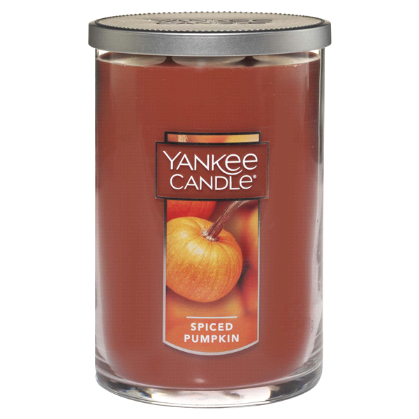 slide 1 of 1, Yankee Candle - Pillar Candle Spiced Pumpkin, 22 oz