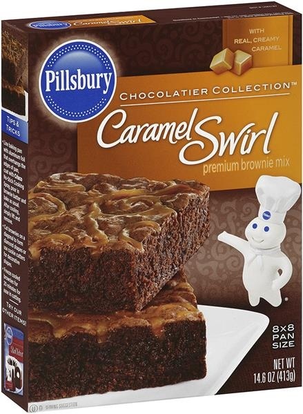 slide 1 of 1, Pillsbury Chocolatier Collection Caramel Swirl Brownie Mix, 14.6 oz