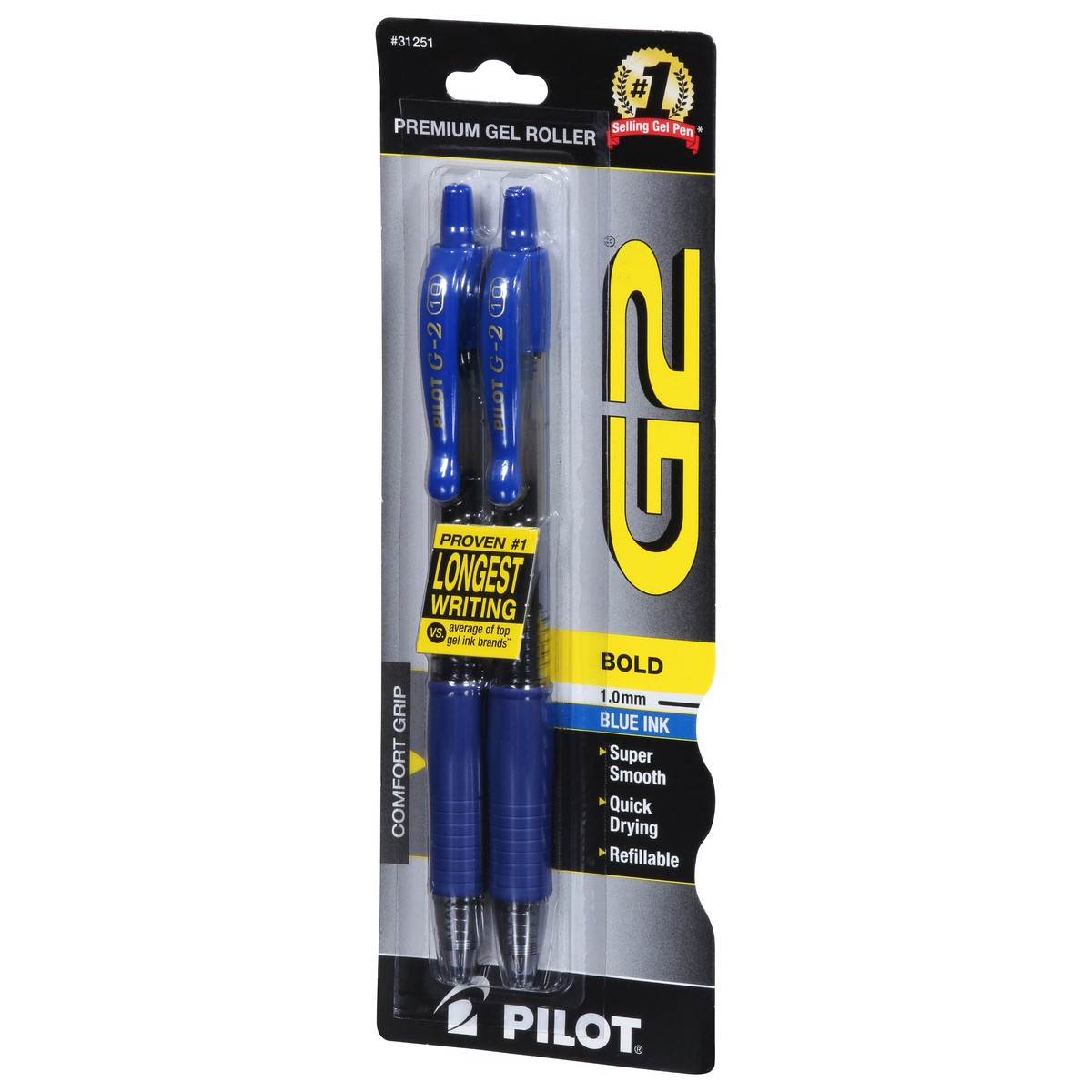 slide 8 of 9, Pilot G2 Bold (1.0 mm) Blue Ink Premium Gel Roller Pen 2 ea, 1 ct