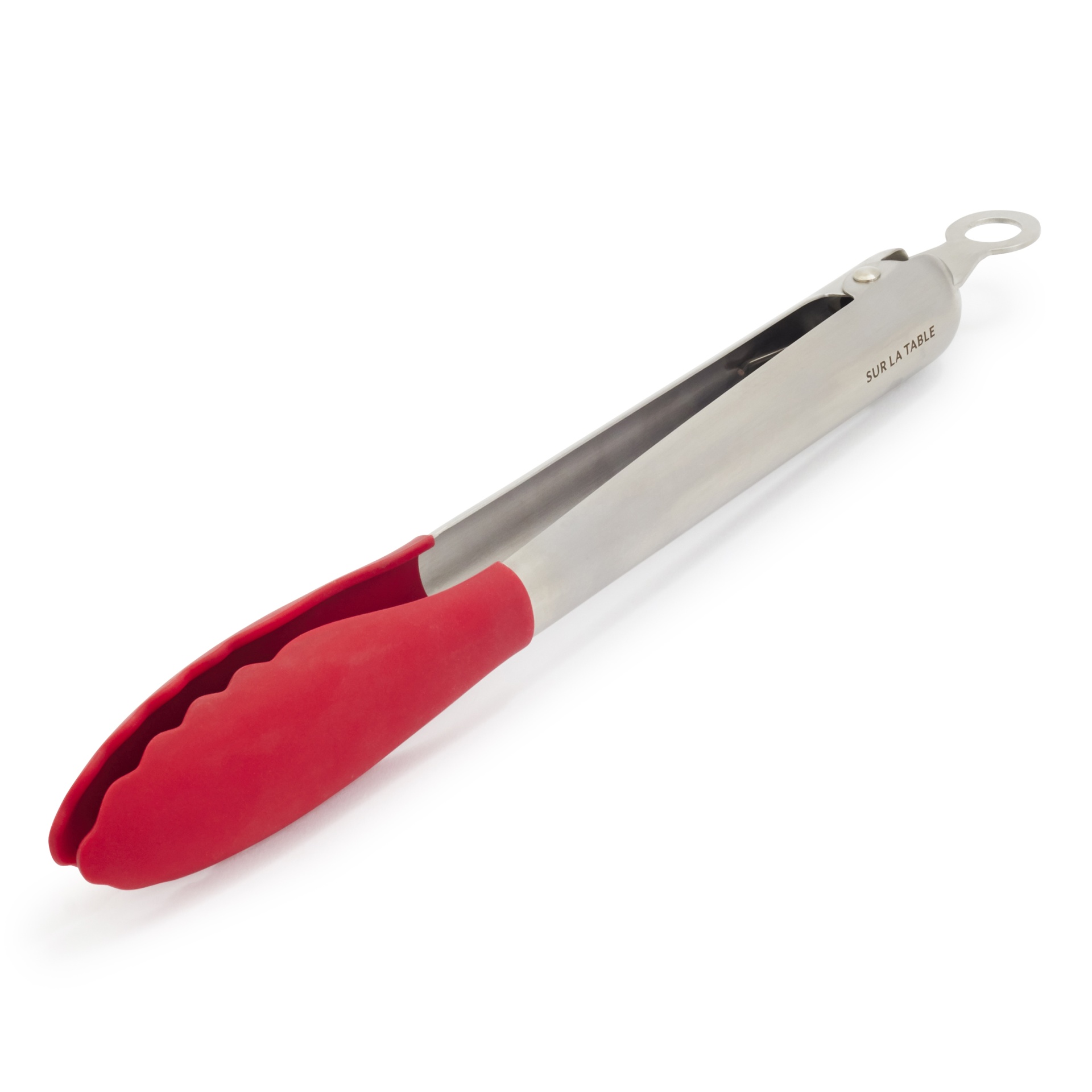 slide 1 of 1, Sur La Table Silicone-Tipped Tongs, Red, 13.5 in