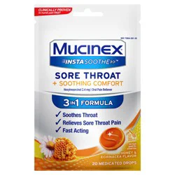 MUCINEX InstaSoothe™ Sore Throat + Soothing Comfort - Honey & Echinacea 36/20 ct.