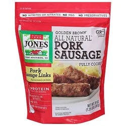 Jones Dairy Farm Golden Brown All Natural Pork Sausage Links, Mild, 20 Oz, 30 Links - 20 OZ