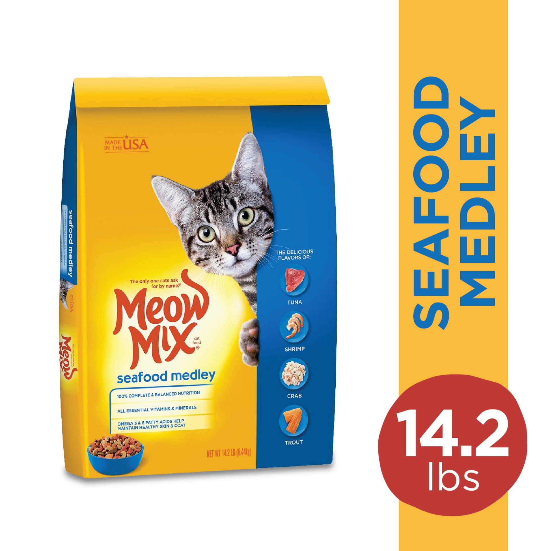 slide 1 of 1, Meow Mix Seafood Medley, 1 ct