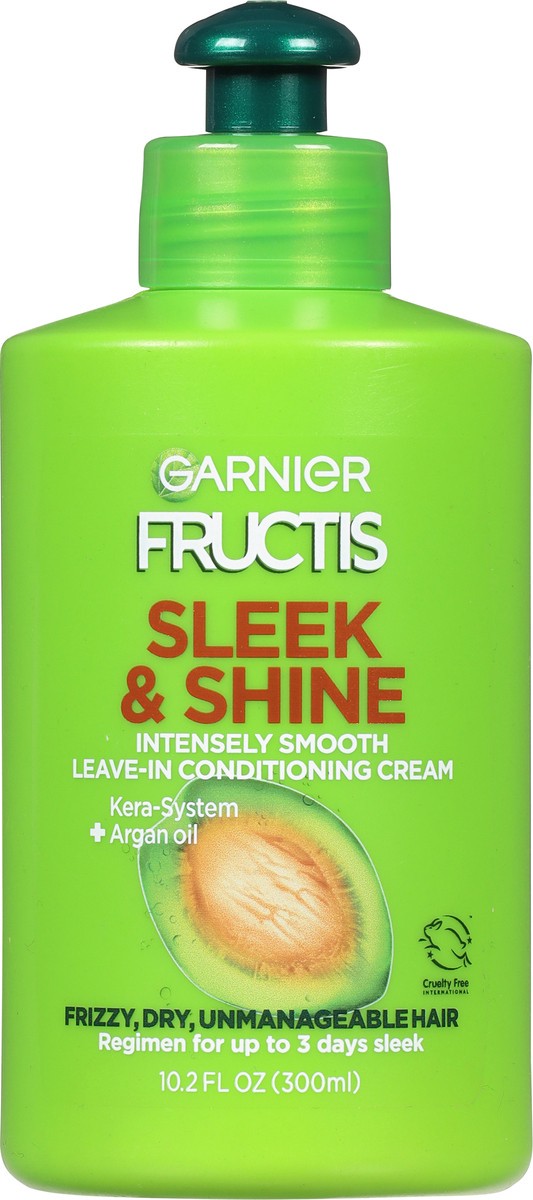 slide 6 of 9, Garnier Sleek & Shine Kera-System + Argan Oil Leave-In Conditioning Cream 10.2 fl oz, 10.20 fl oz
