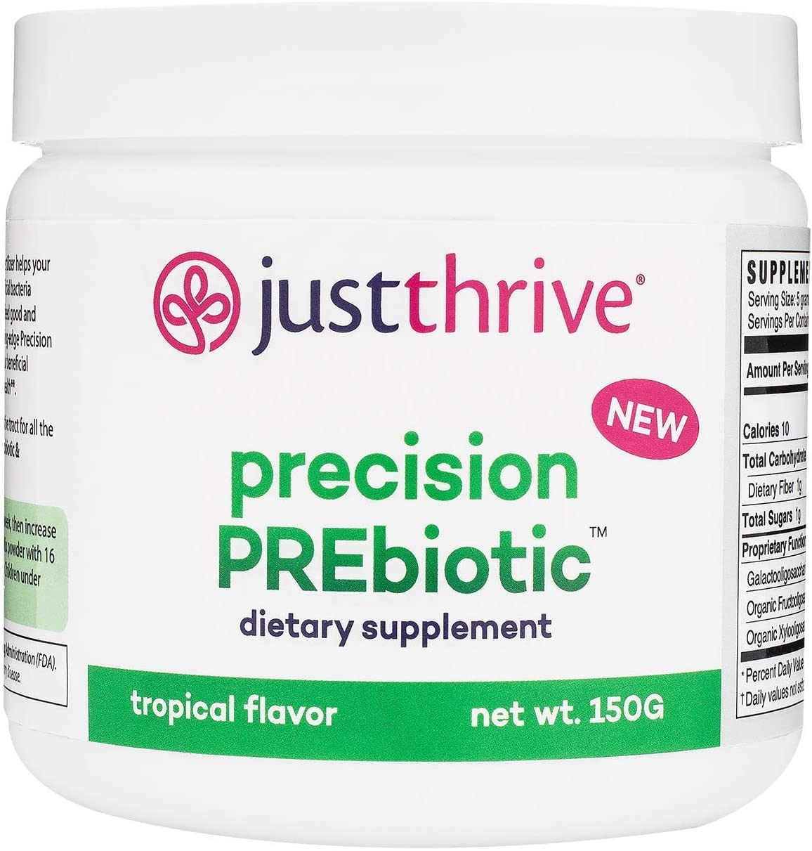 slide 1 of 1, Just Thrive Precision Prebiotic Tropical, 150 gram