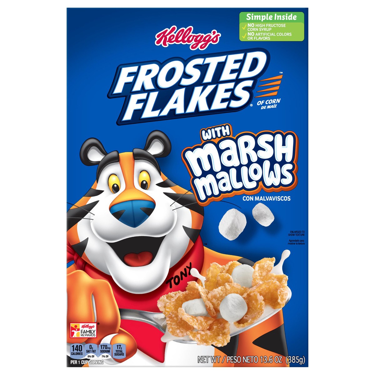 slide 10 of 10, Frosted Flakes Kellogg's Frosted Flakes Breakfast Cereal Original with Marshmallows, 13.6 oz, 13.6 oz