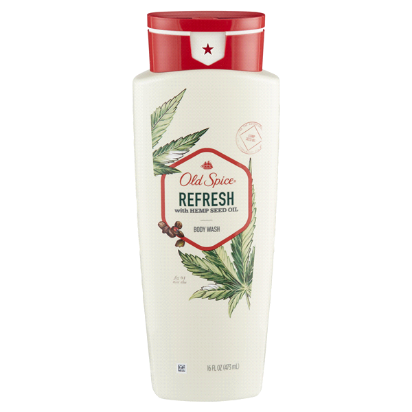 slide 1 of 1, Old Spice Men's Body Wash Refresh with Hemp Seed Oil, 16 fl oz