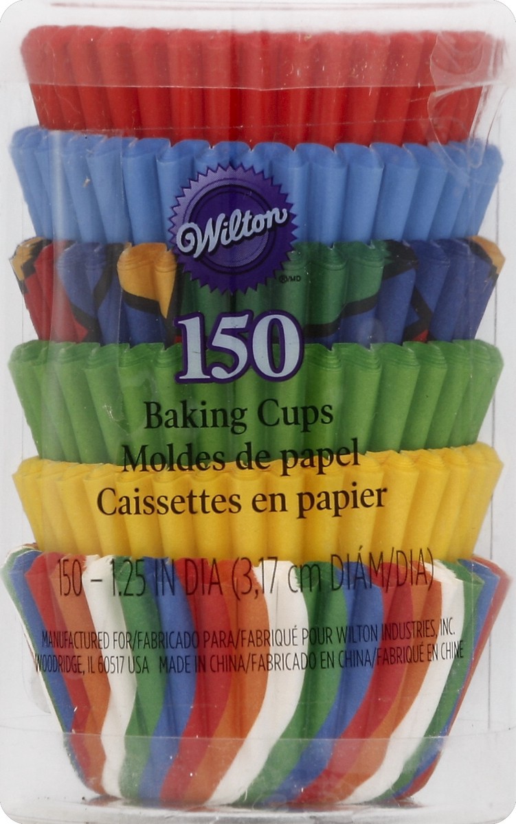 slide 2 of 2, Wilton Primary Print Multi-Colored Mini Bake Cups, 150 ct