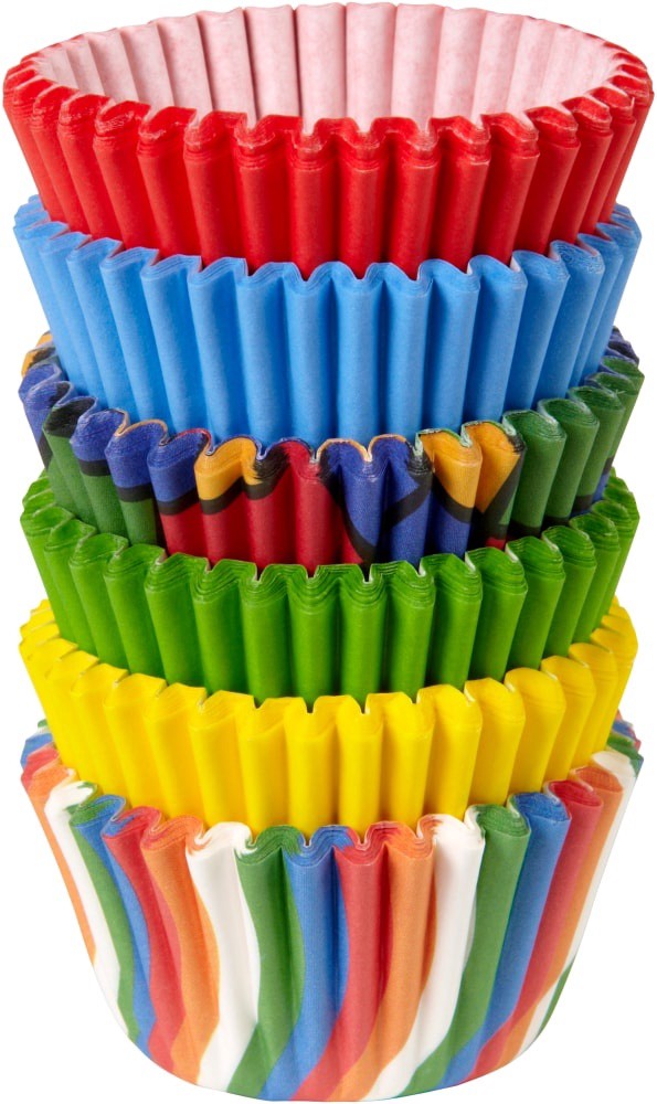 slide 1 of 2, Wilton Primary Print Multi-Colored Mini Bake Cups, 150 ct