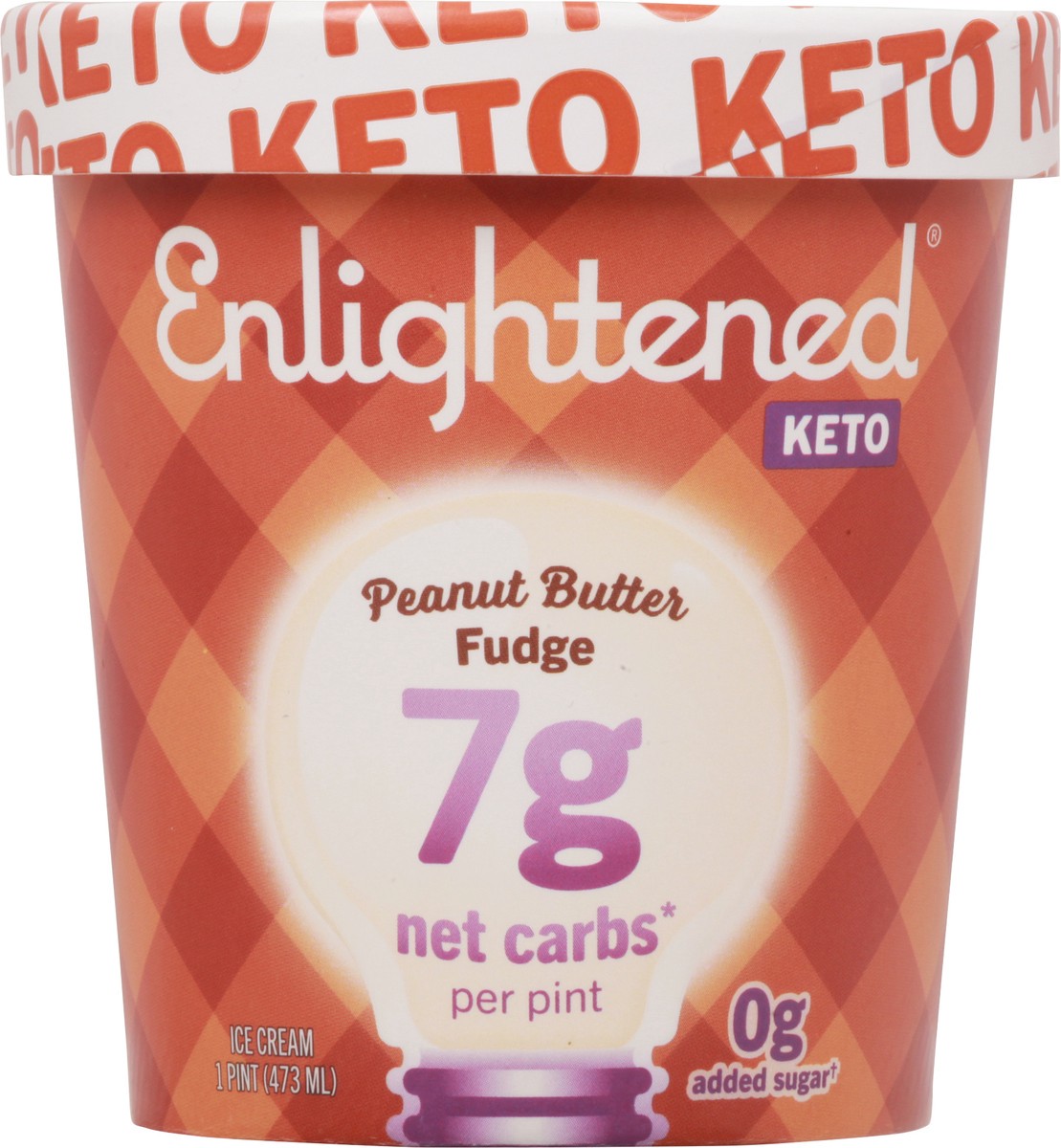 slide 13 of 14, Enlightened Keto Peanut Butter Fudge Ice Cream 1 pt, 1 pint