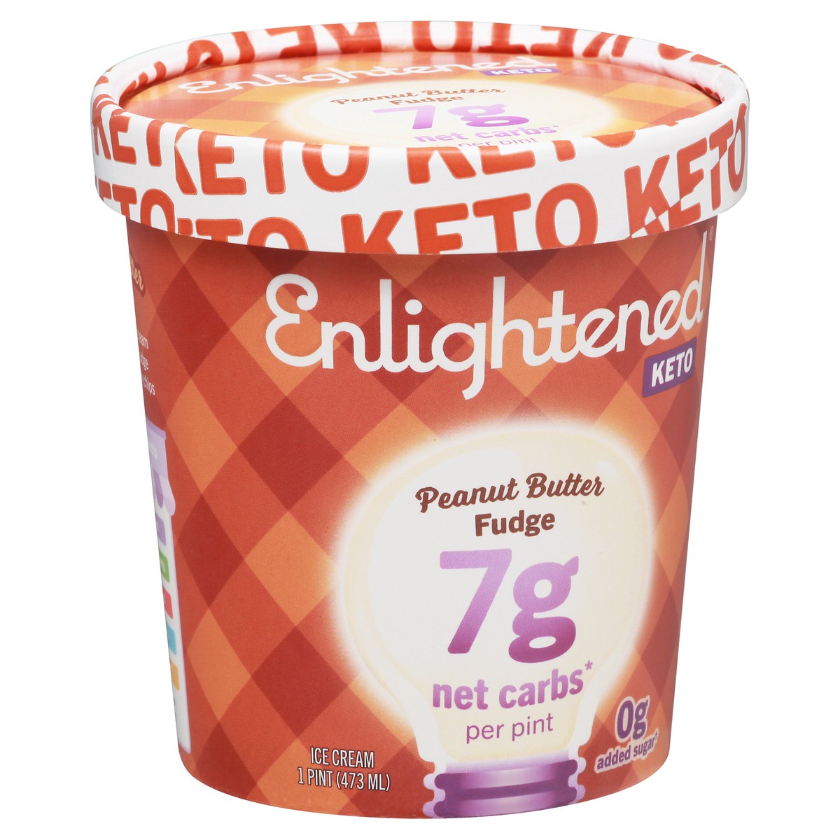 slide 2 of 14, Enlightened Keto Peanut Butter Fudge Ice Cream 1 pt, 1 pint