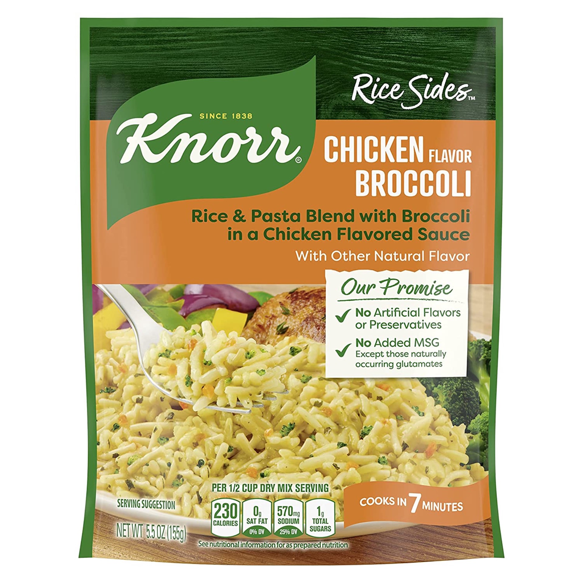 slide 1 of 3, Knorr Rice Sides Chicken Broccoli with Long Grain Rice and Vermicelli Pasta, 5.5 oz, 5.5 oz