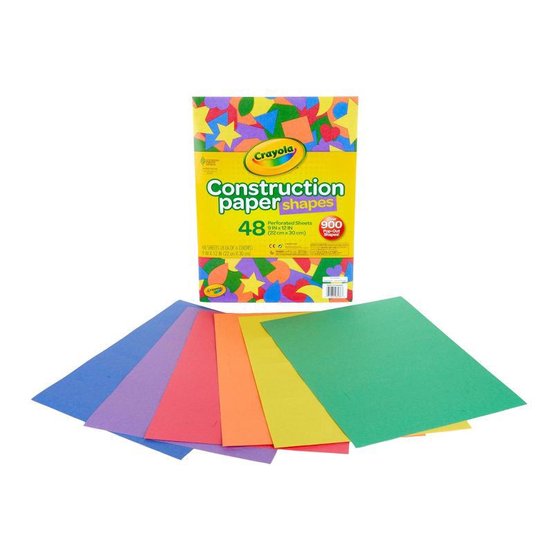 slide 2 of 3, Crayola Precut Paper Shapes, 48 ct