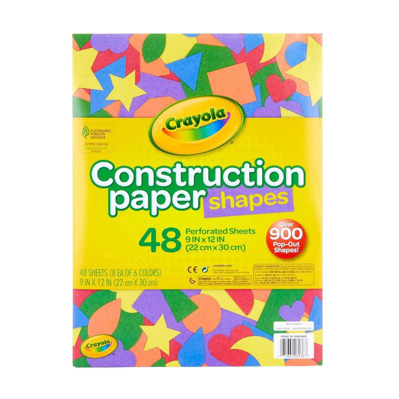 slide 1 of 3, Crayola Precut Paper Shapes, 48 ct