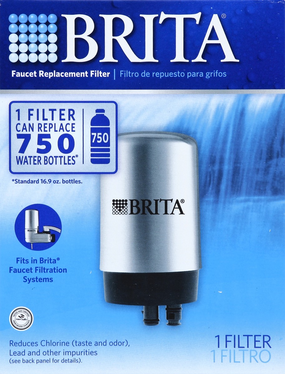 slide 4 of 5, Brita On Tap Faucet Water Filter System Replacement Filters, Chrome, 1 ct