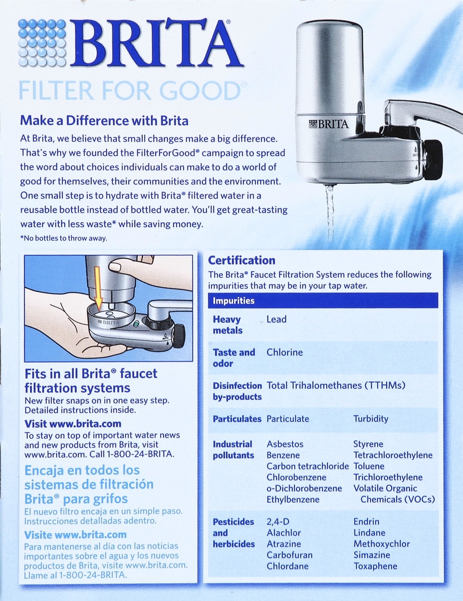 slide 5 of 5, Brita On Tap Faucet Water Filter System Replacement Filters, Chrome, 1 ct