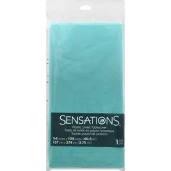 Sensations Plastic Lined Tablecover, Spa Blue