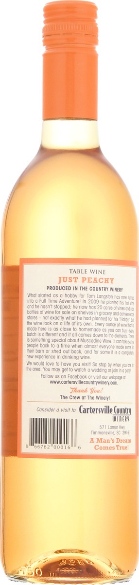 slide 5 of 9, Cartersville Country Winery Cartersville Country Just Peachy Fruit Wine, 750 ml
