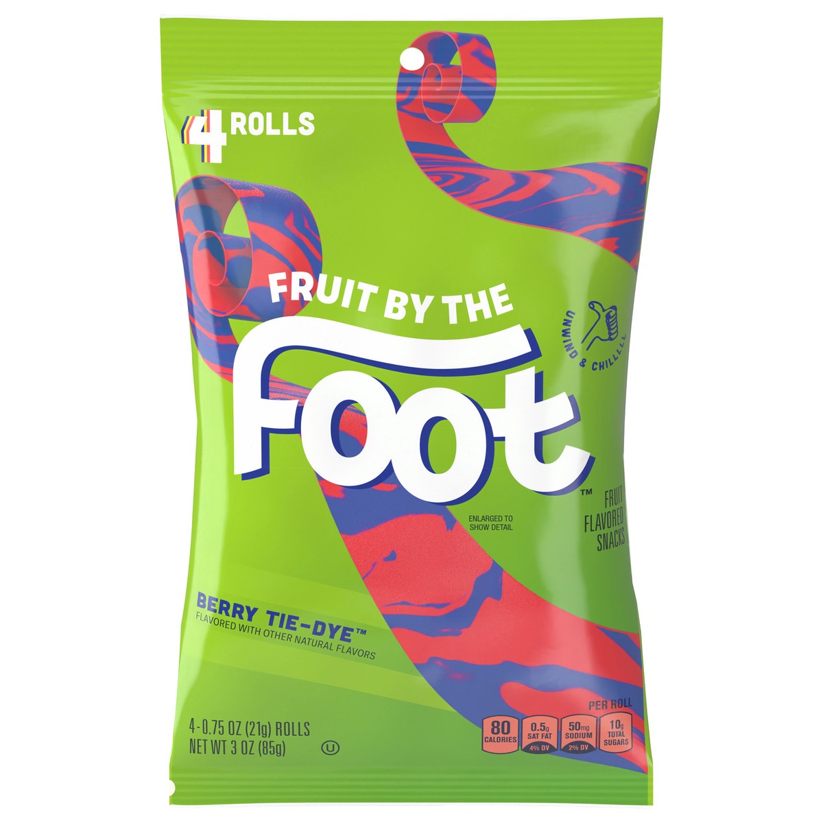 slide 1 of 9, Fruit by the Foot Fruit Flavored Snacks, Berry Tie-Dye, 4 ct, 4 ct