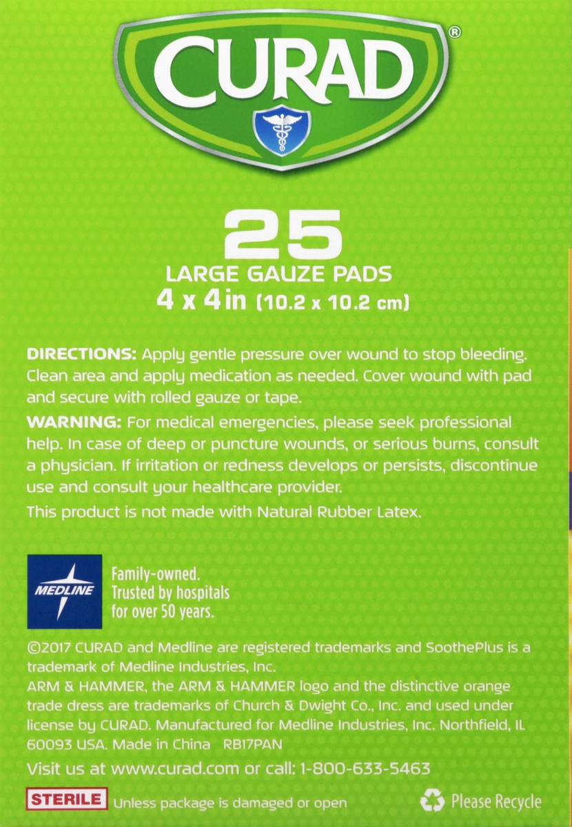 slide 4 of 5, Curad Gauze Pads 25 ea, 25 ct