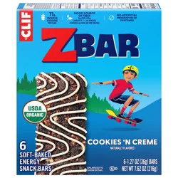 CLIF Kid Zbar Cookies 'N Creme Soft Baked Snack Bars - 6 Pack