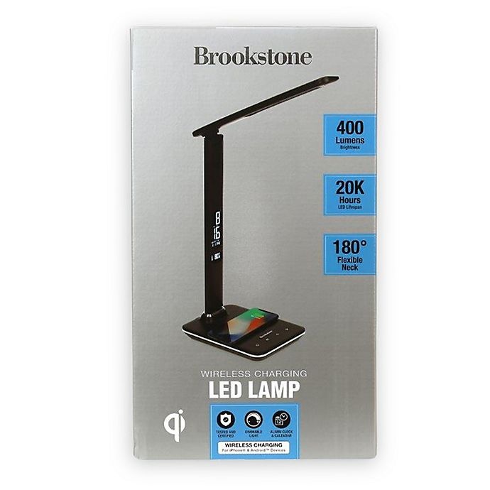 slide 5 of 5, Brookstone Wireless Charging Desk Lamp - Black, 1 ct