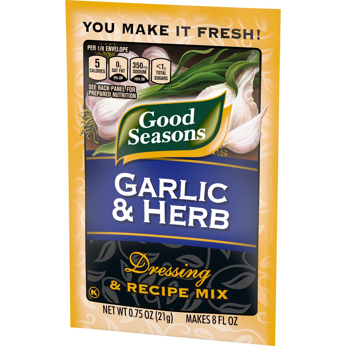 slide 2 of 9, Good Seasons Garlic & Herb Dressing & Recipe Seasoning Mix, 0.75 oz Packet, 0.75 oz