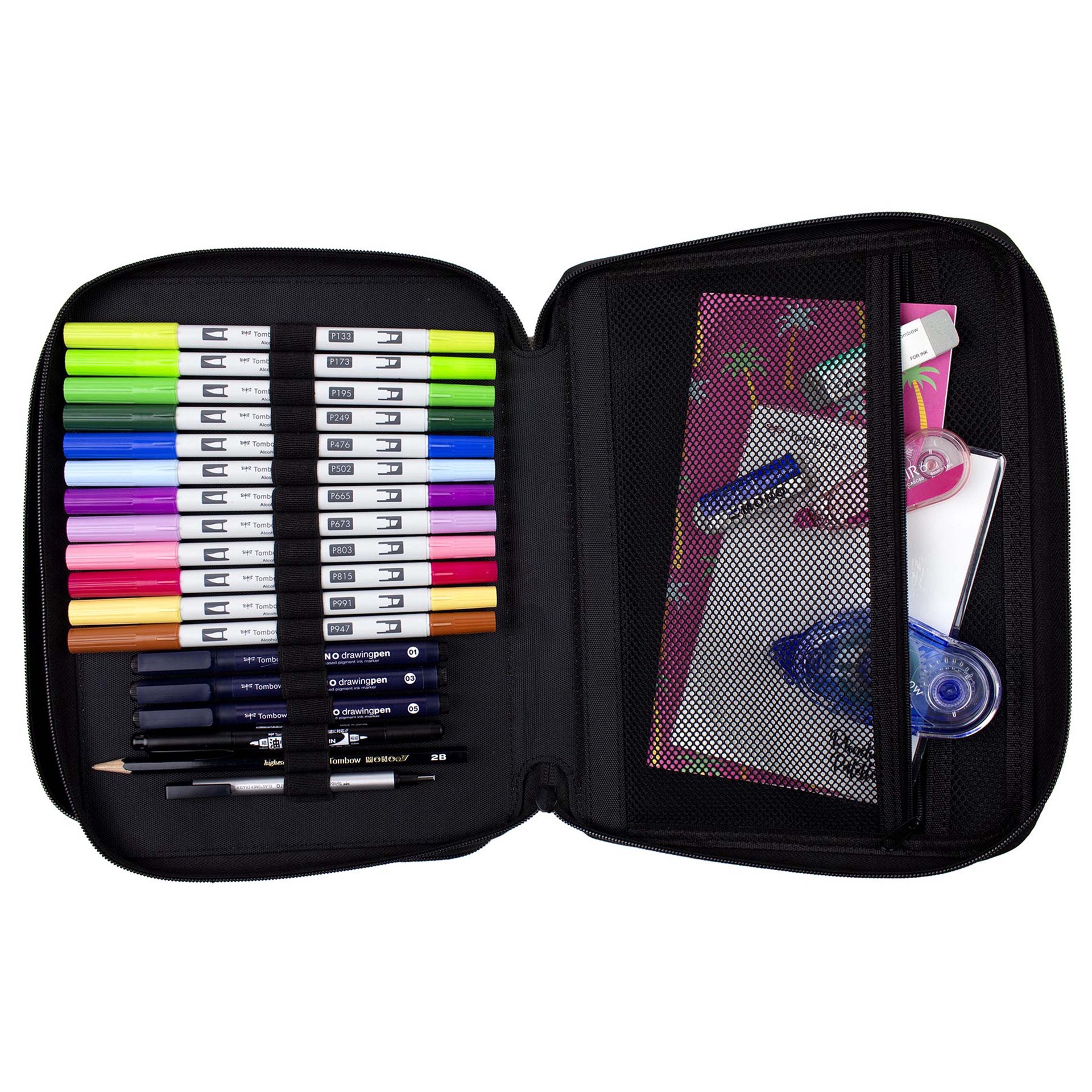 slide 5 of 10, Tombow Black Zipper Marker Case, 8 in x 10.5 in