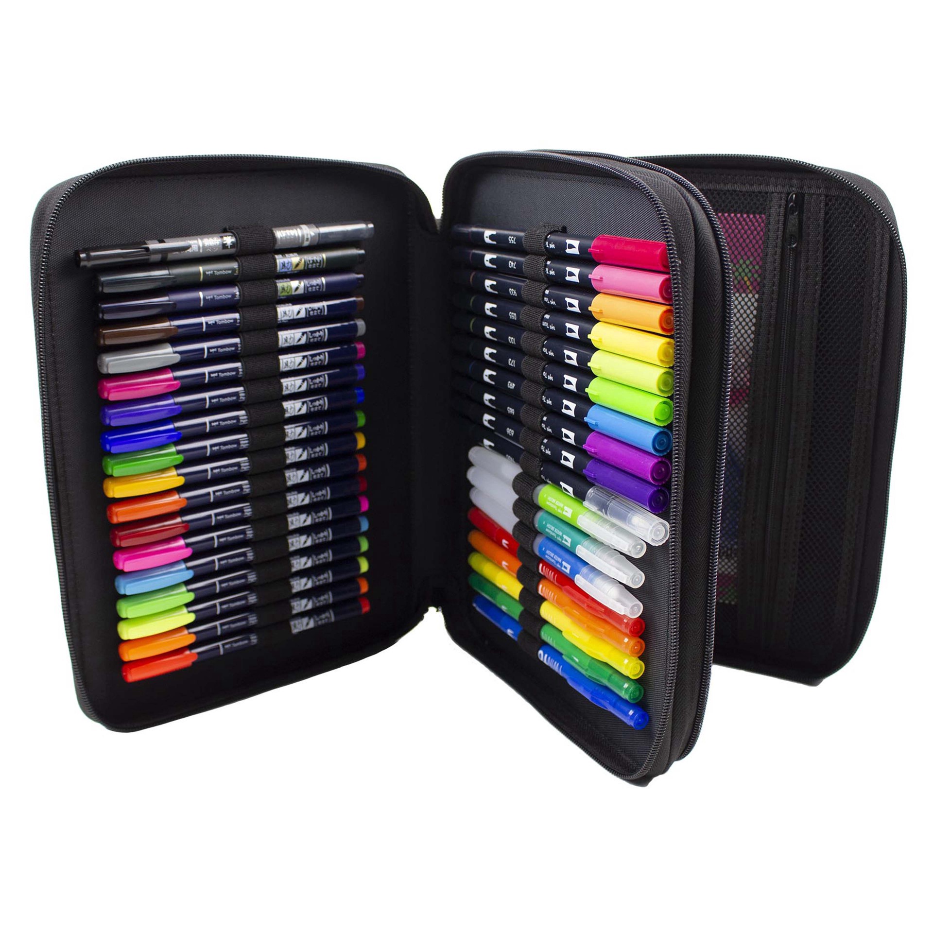slide 2 of 10, Tombow Black Zipper Marker Case, 8 in x 10.5 in