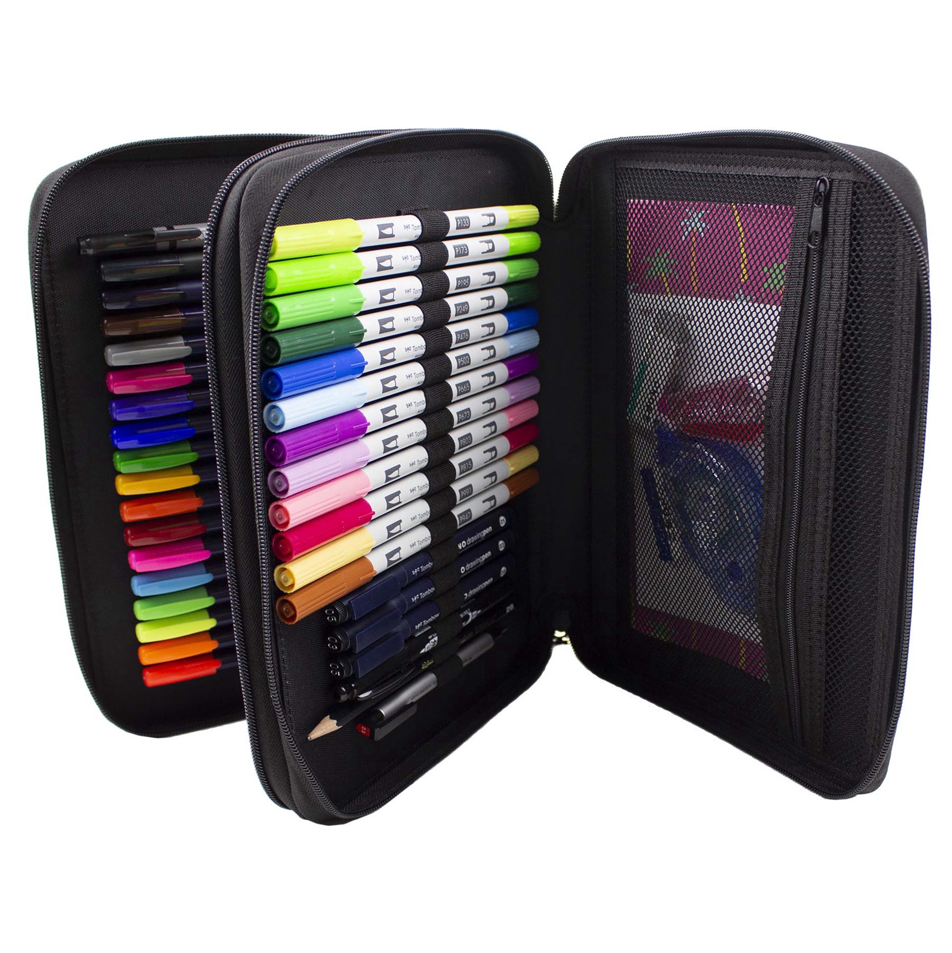 slide 8 of 10, Tombow Black Zipper Marker Case, 8 in x 10.5 in