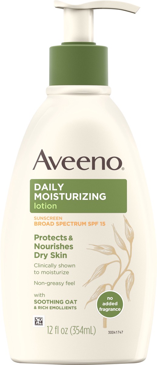 slide 2 of 7, Aveeno Daily Moisturizing Body Lotion with SPF 15 & Oat, 12 fl. oz, 12 oz