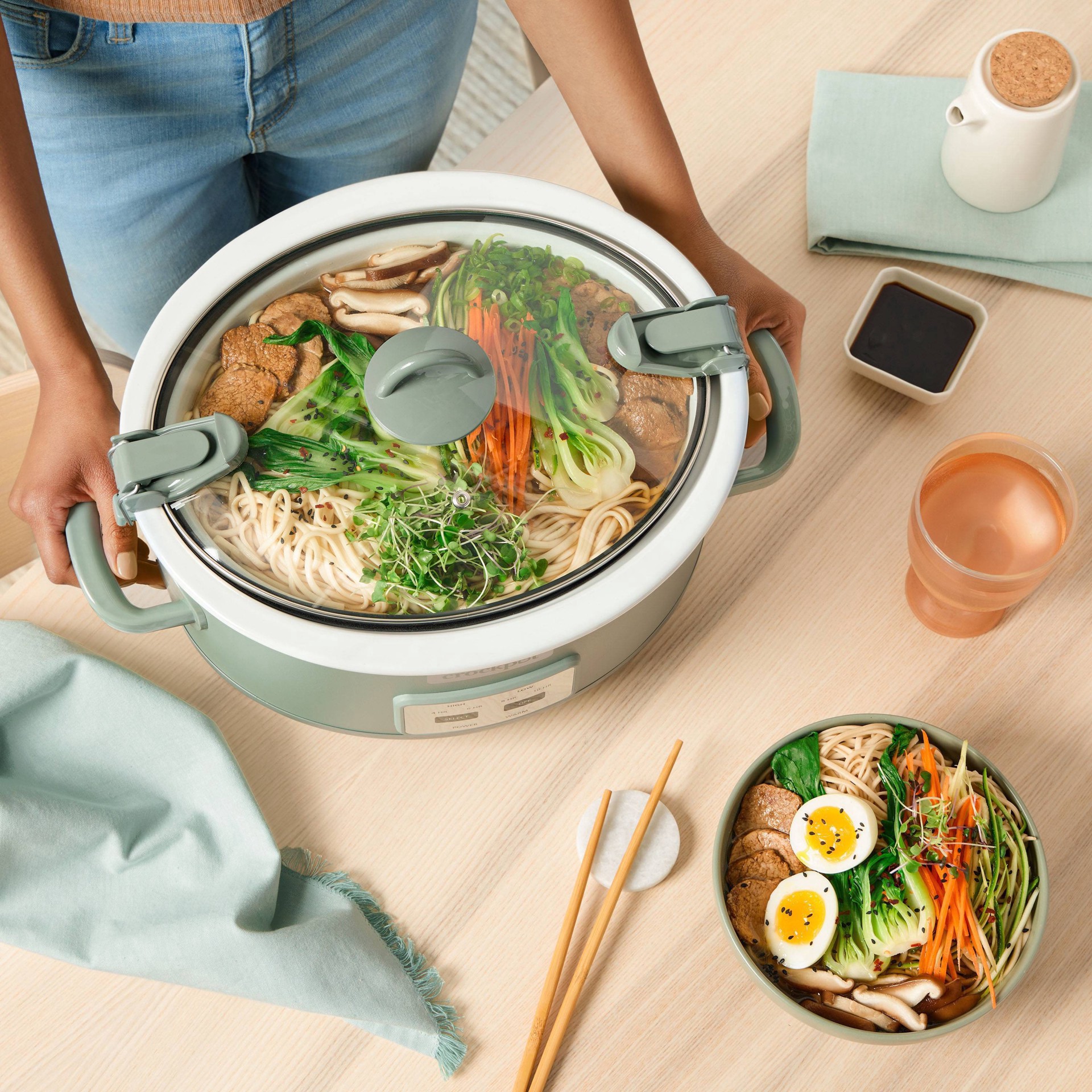 slide 8 of 11, Crock-Pot 6qt Cook and Carry Programmable Slow Cooker - Sage, 6 qt