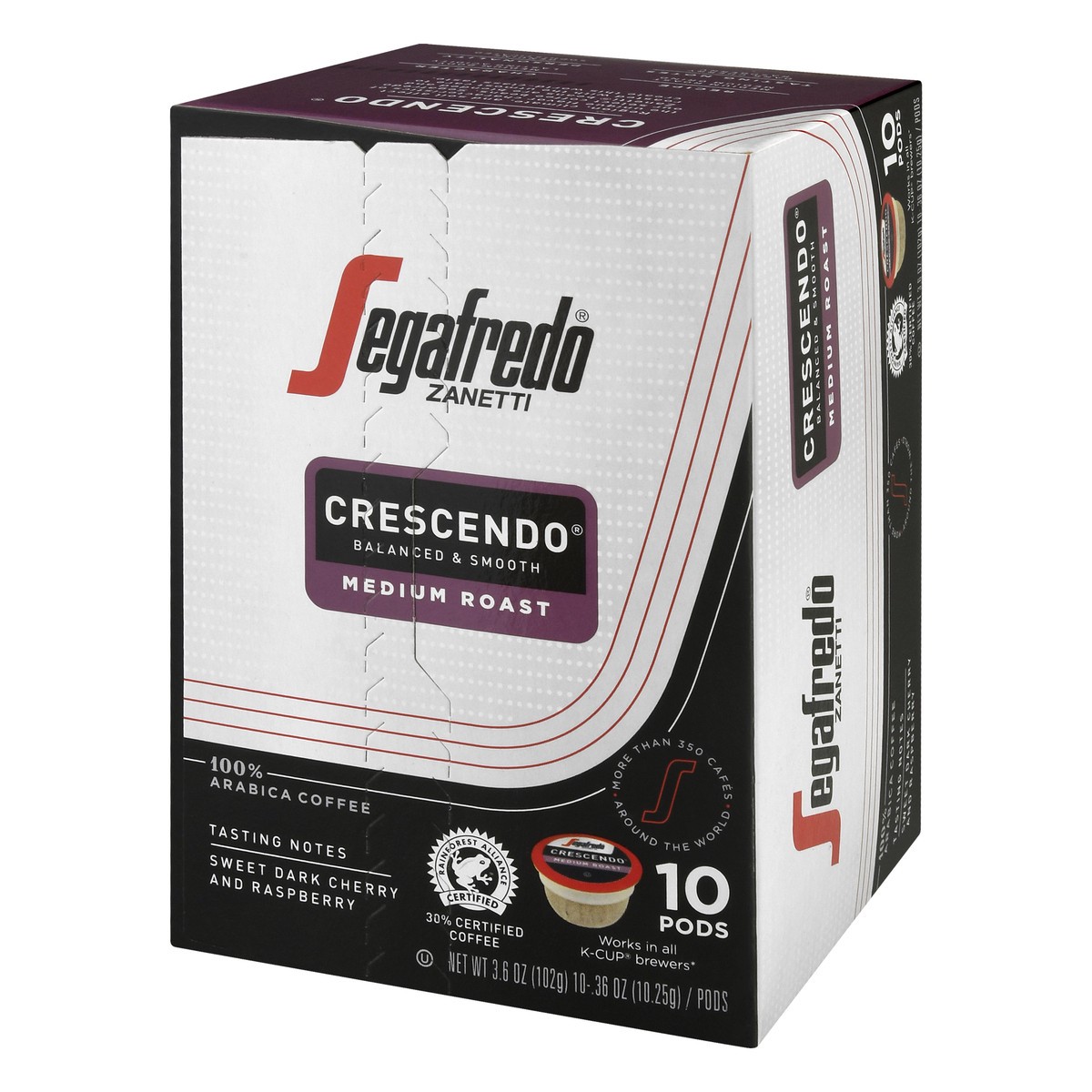 slide 3 of 9, Segafredo Zanetti Crescendo Medium Roast Ground Coffee Pods - 3.6 oz, 3.6 oz