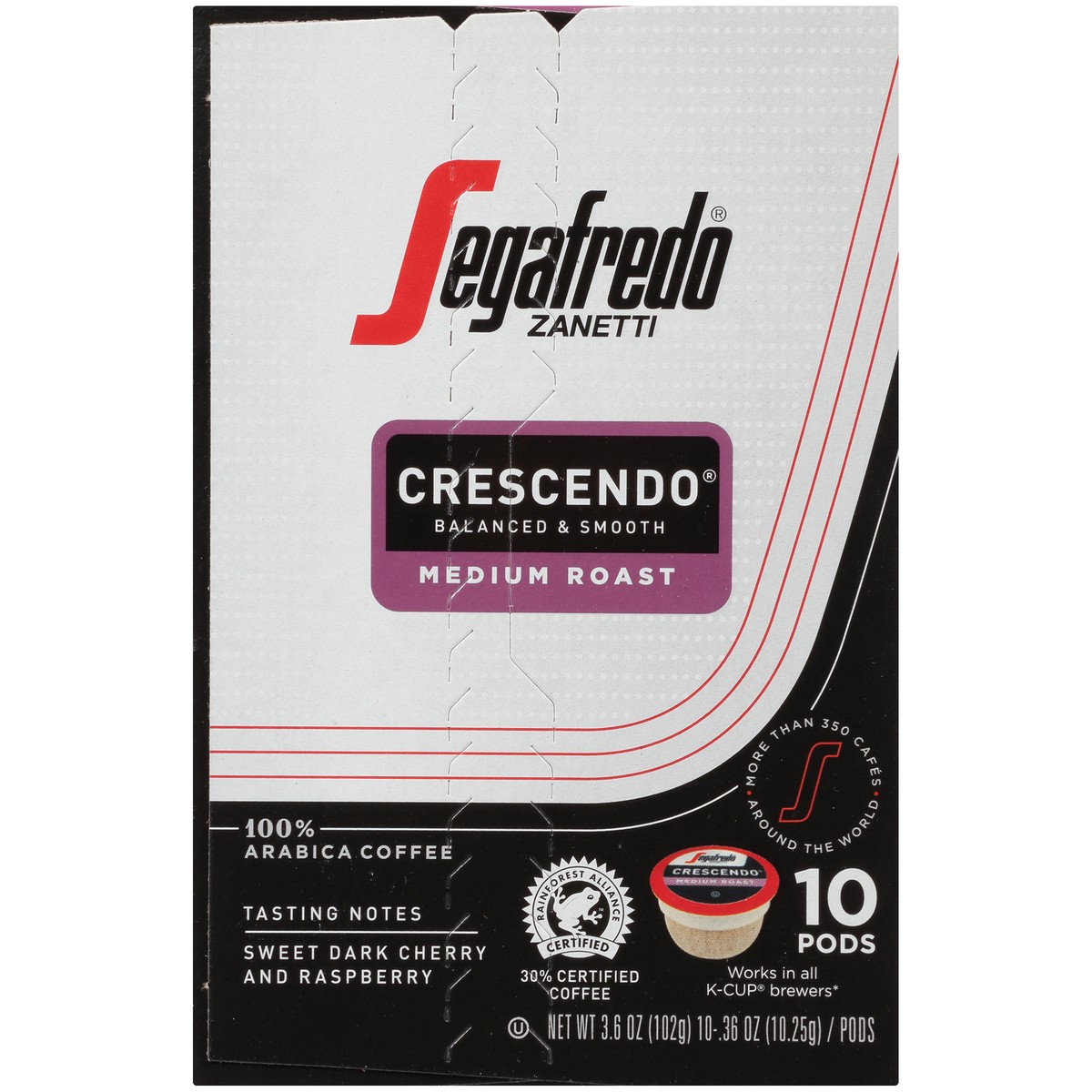 slide 1 of 9, Segafredo Zanetti Crescendo Medium Roast Ground Coffee Pods - 3.6 oz, 3.6 oz