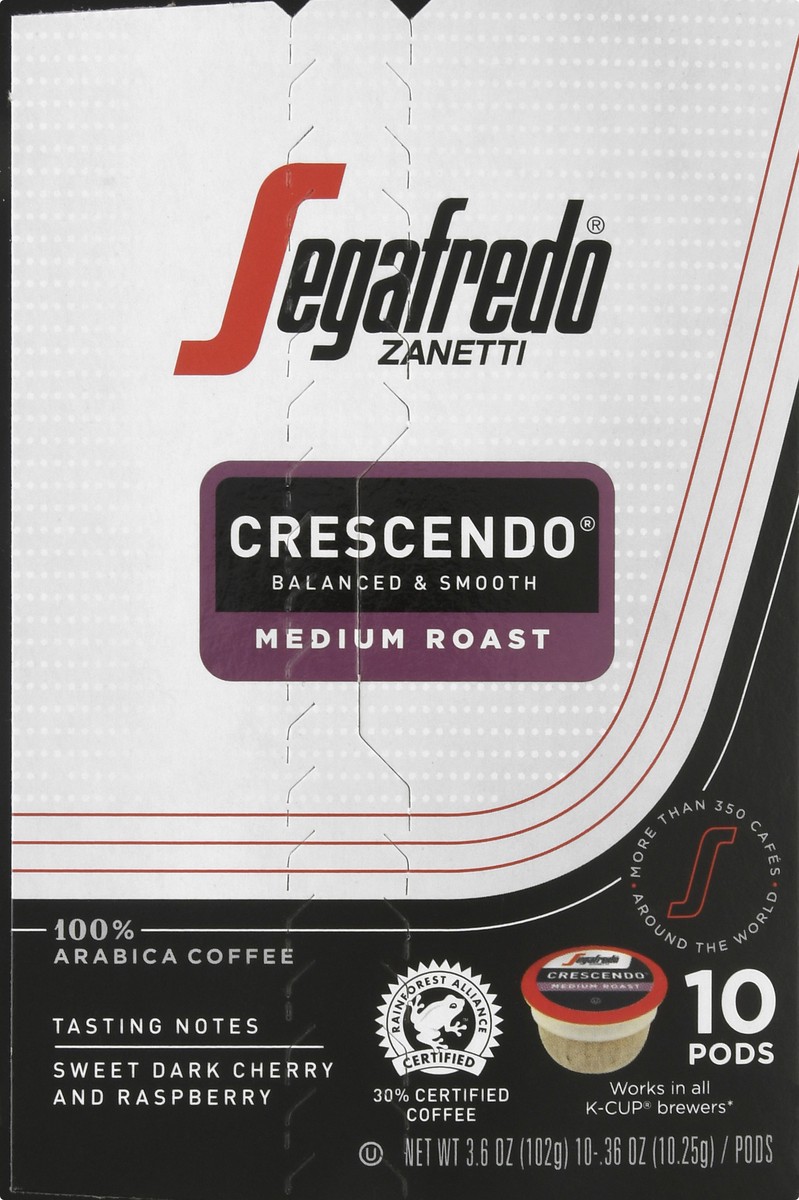 slide 8 of 9, Segafredo Zanetti Crescendo Medium Roast Ground Coffee Pods - 3.6 oz, 3.6 oz