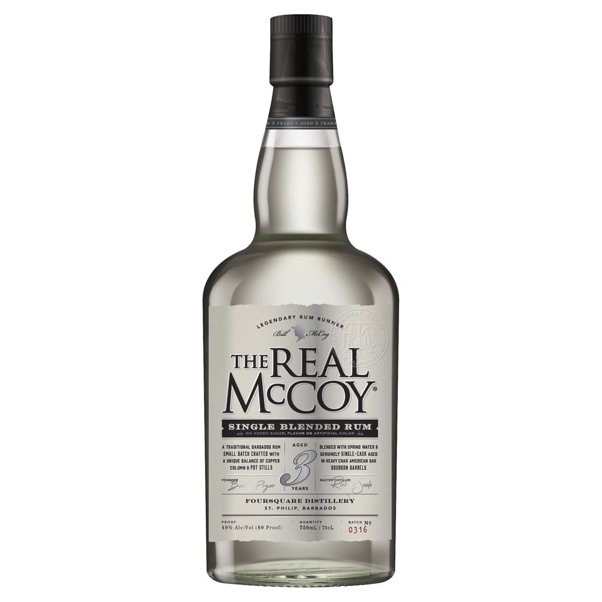 slide 1 of 2, The Real McCoy Single Blended 3-Year Aged White Rum, 750 mL Bottle, 80 Proof, 25.36 fl oz