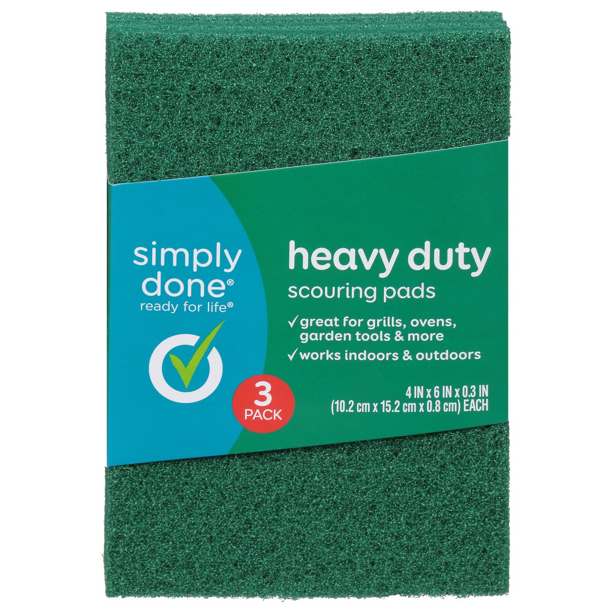 slide 1 of 9, Simply Done Scouring Pads, 3 ct