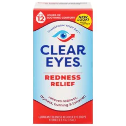 Clear Eyes Redness Eye Relief Lubricant Eye Drops, 0.5 fl oz