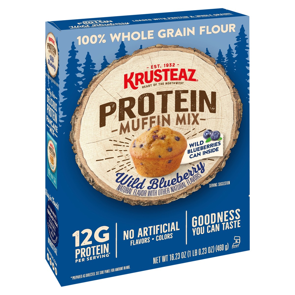 slide 2 of 9, Krusteaz Wild Blueberry Protein Muffin Mix, 20 oz