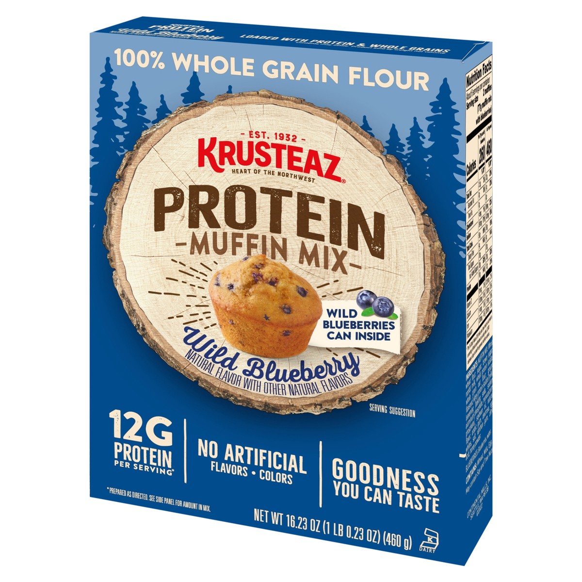 slide 3 of 9, Krusteaz Wild Blueberry Protein Muffin Mix, 20 oz