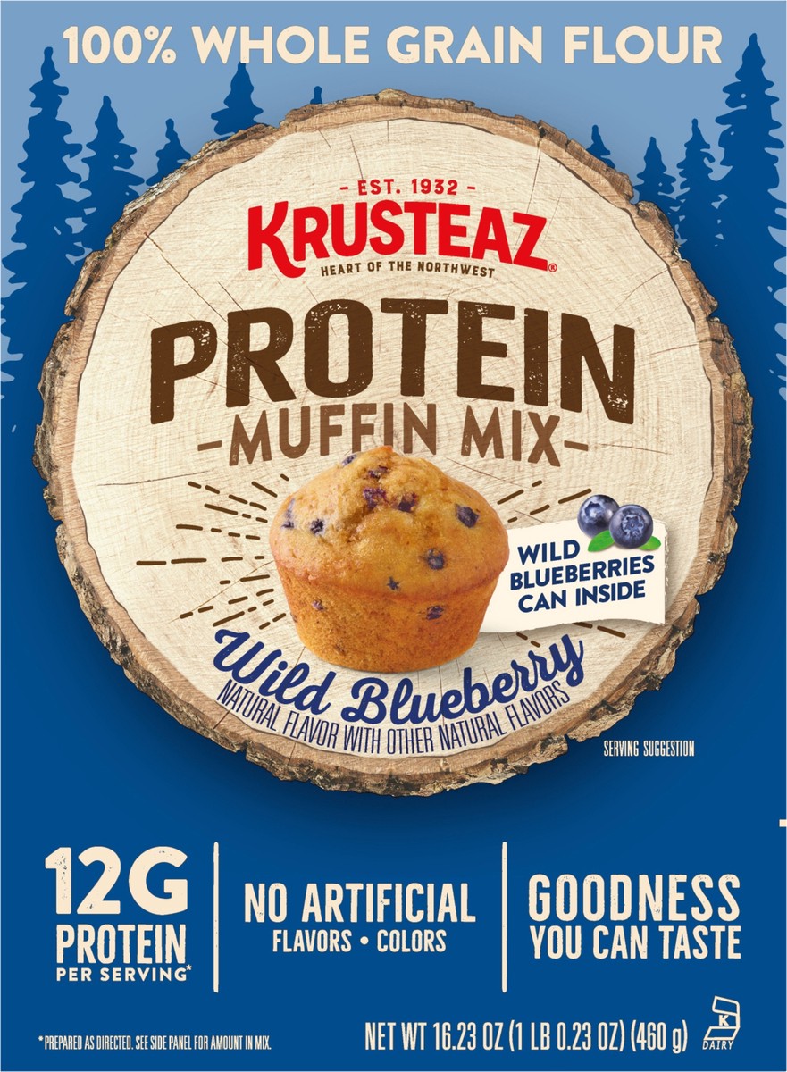 slide 6 of 9, Krusteaz Wild Blueberry Protein Muffin Mix, 20 oz