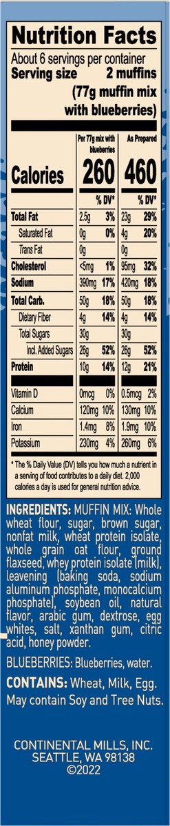 slide 8 of 9, Krusteaz Wild Blueberry Protein Muffin Mix, 20 oz