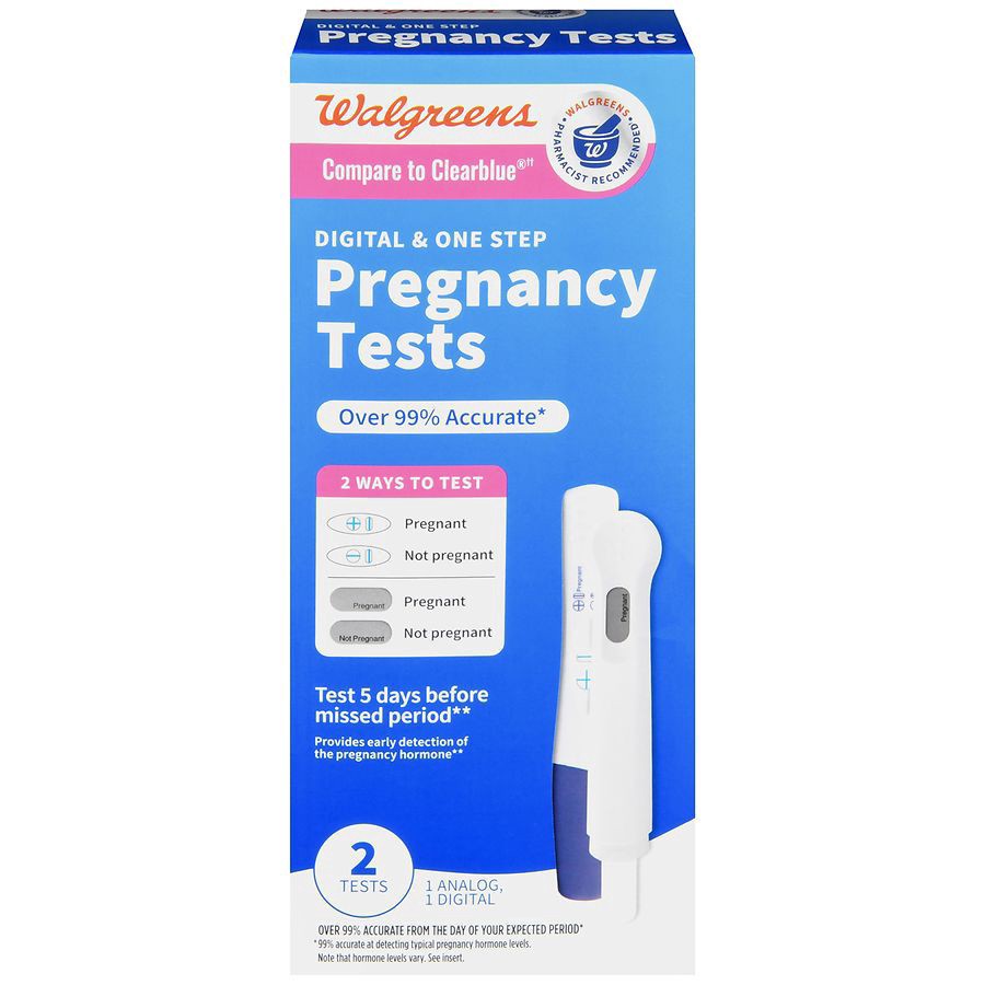 slide 1 of 5, Walgreens Digital & Analog Pregnancy Test, 2 ct