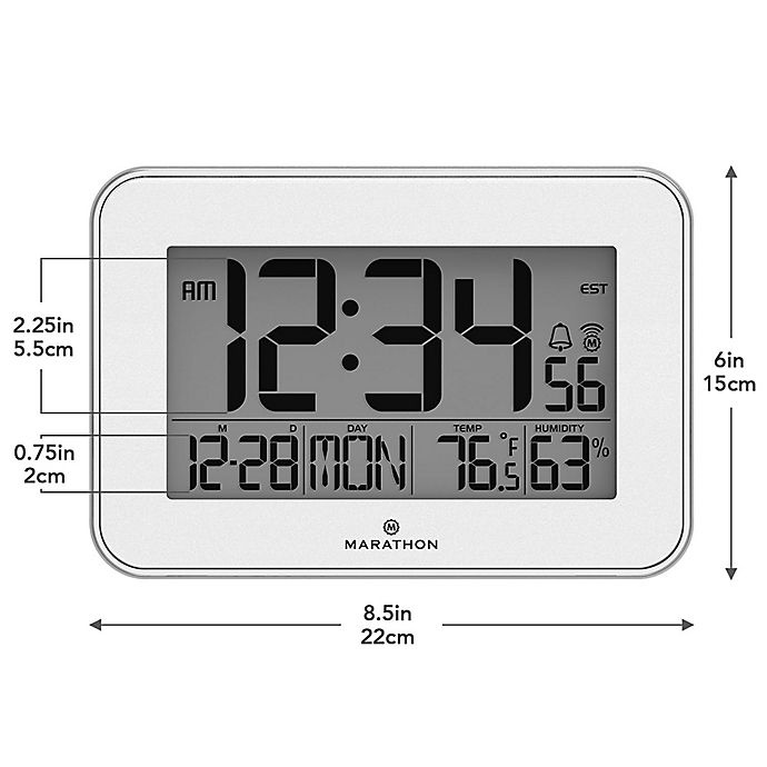 slide 3 of 4, Marathon Watch Crystal Framed Atomic Wall Clock - White, 1 ct