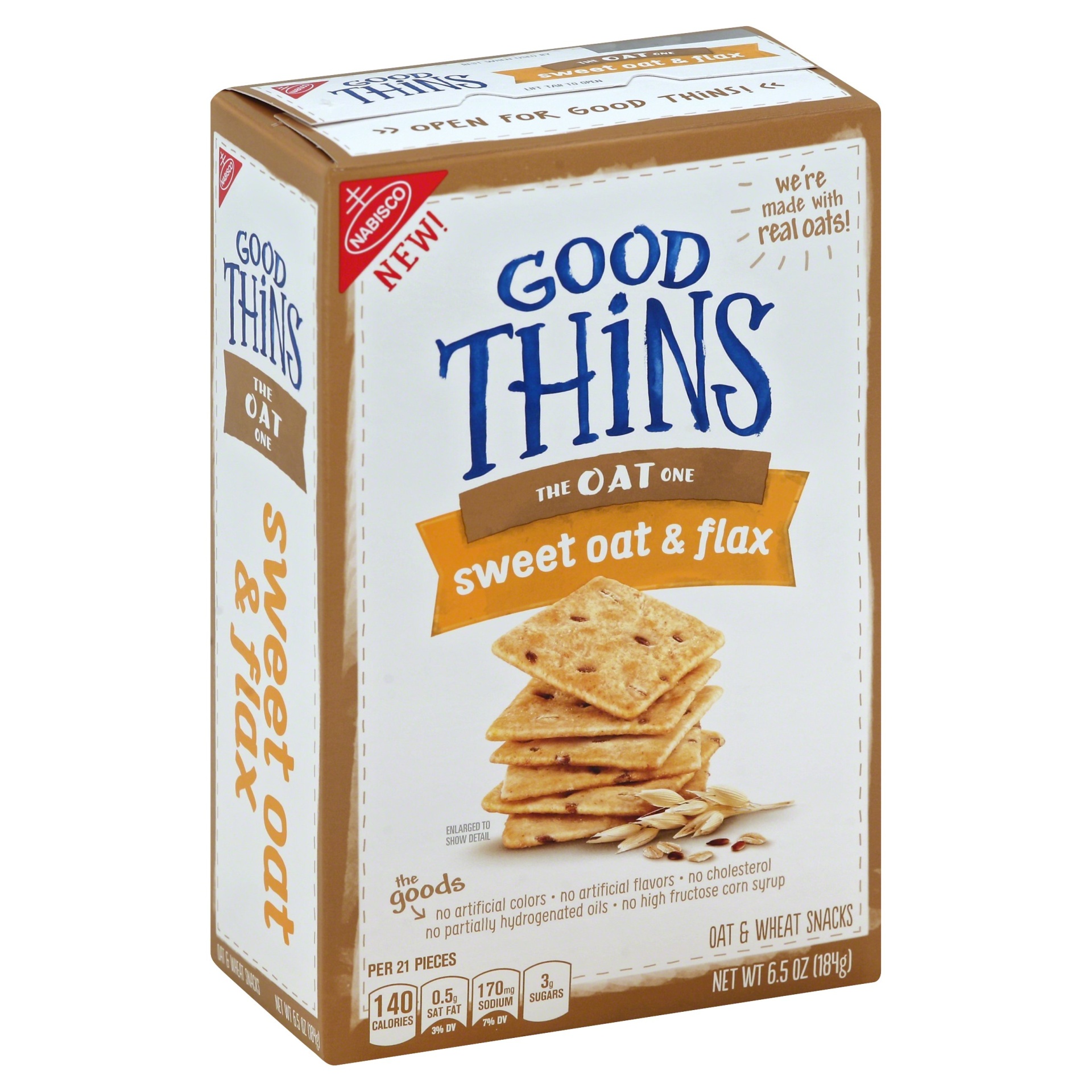 slide 1 of 1, GOOD THiNS The Oat One - Sweet Oat & Flax Crackers, 5.75 oz