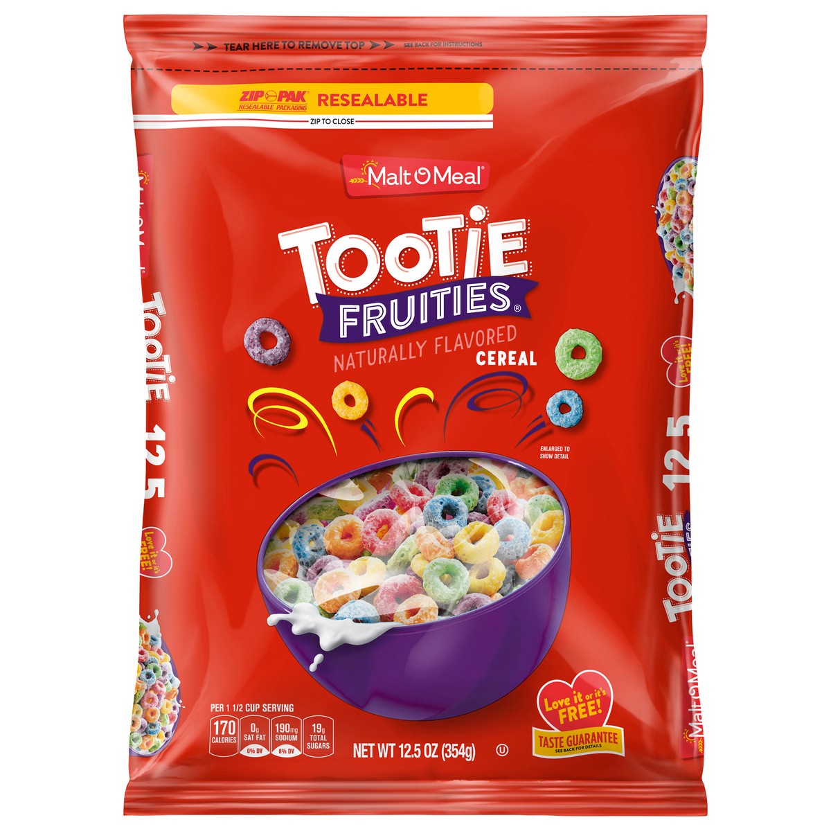 slide 1 of 11, Malt-O-Meal Tootie Fruities Cereal, Fruity Breakfast Cereal, 12.5 OZ Bag, 12.5 oz