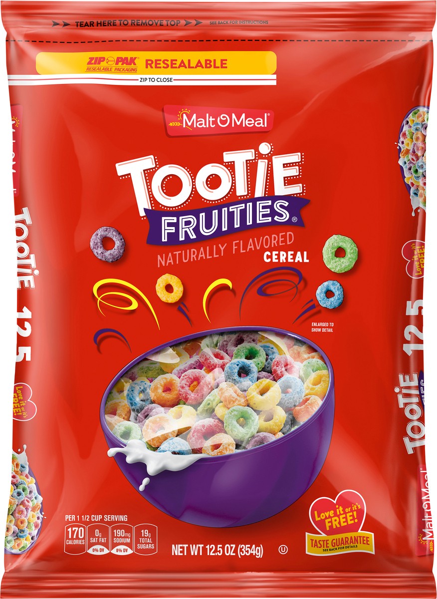 slide 9 of 11, Malt-O-Meal Tootie Fruities Cereal, Fruity Breakfast Cereal, 12.5 OZ Bag, 12.5 oz